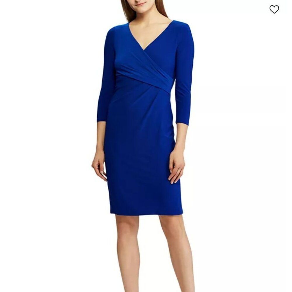Lauren Ralph Lauren Three Quarter Sleeve Wrap Dress 8 Petite